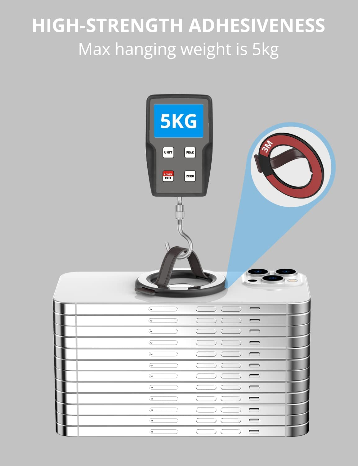 SUPMEGA Phone Grip, Phone Ring Holder with Leather Loop Finger Grip and Kickstand, Sticky Comfortable Slim Phone Finger Holder for All Phones  SUPMEGA   