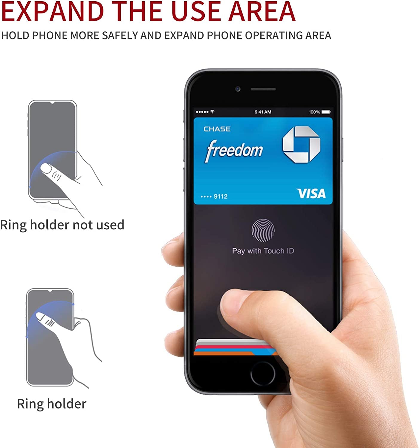 2 Pcs Phone Ring Holder Finger Kickstand, Cell Phone Ring Holder Finger Grip 360 Degree Rotation (Lilac)  YINHEXI   