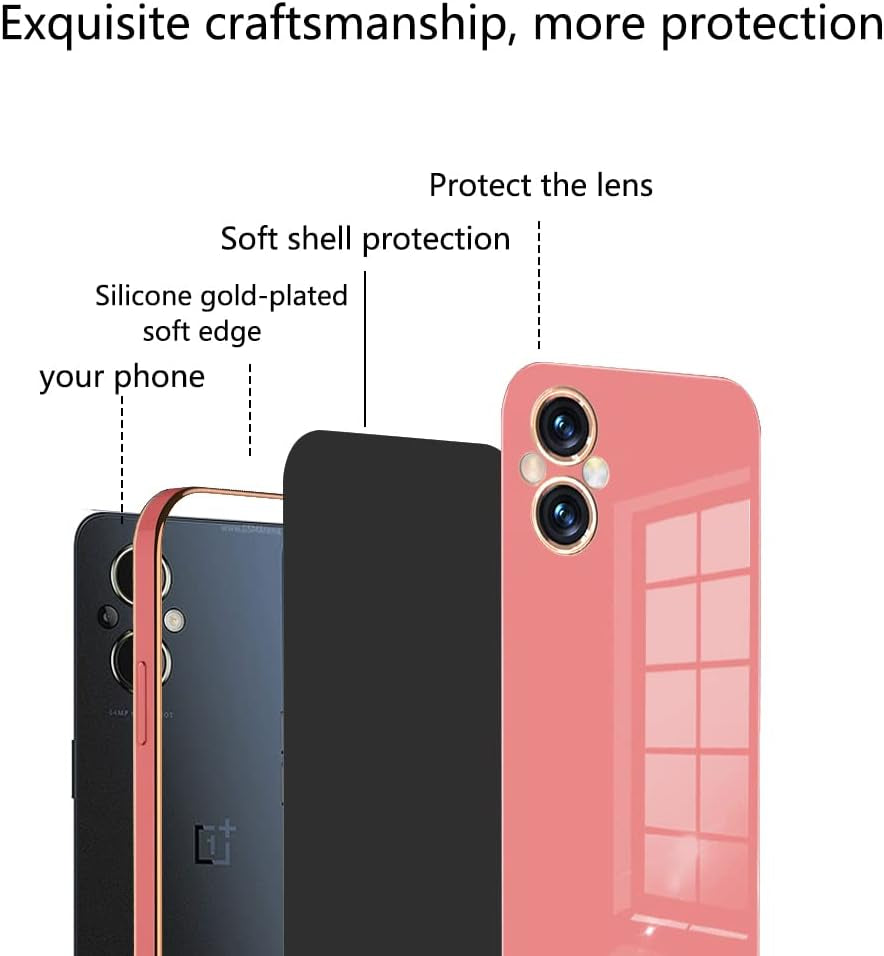 Wousunly Compatible with Oneplus Nord N20 5G Case Silicone Pink, Plating Phone Oneplus Nord N20 5G Case Shockproof Thin and Soft Cover (Red)  Wousunly   