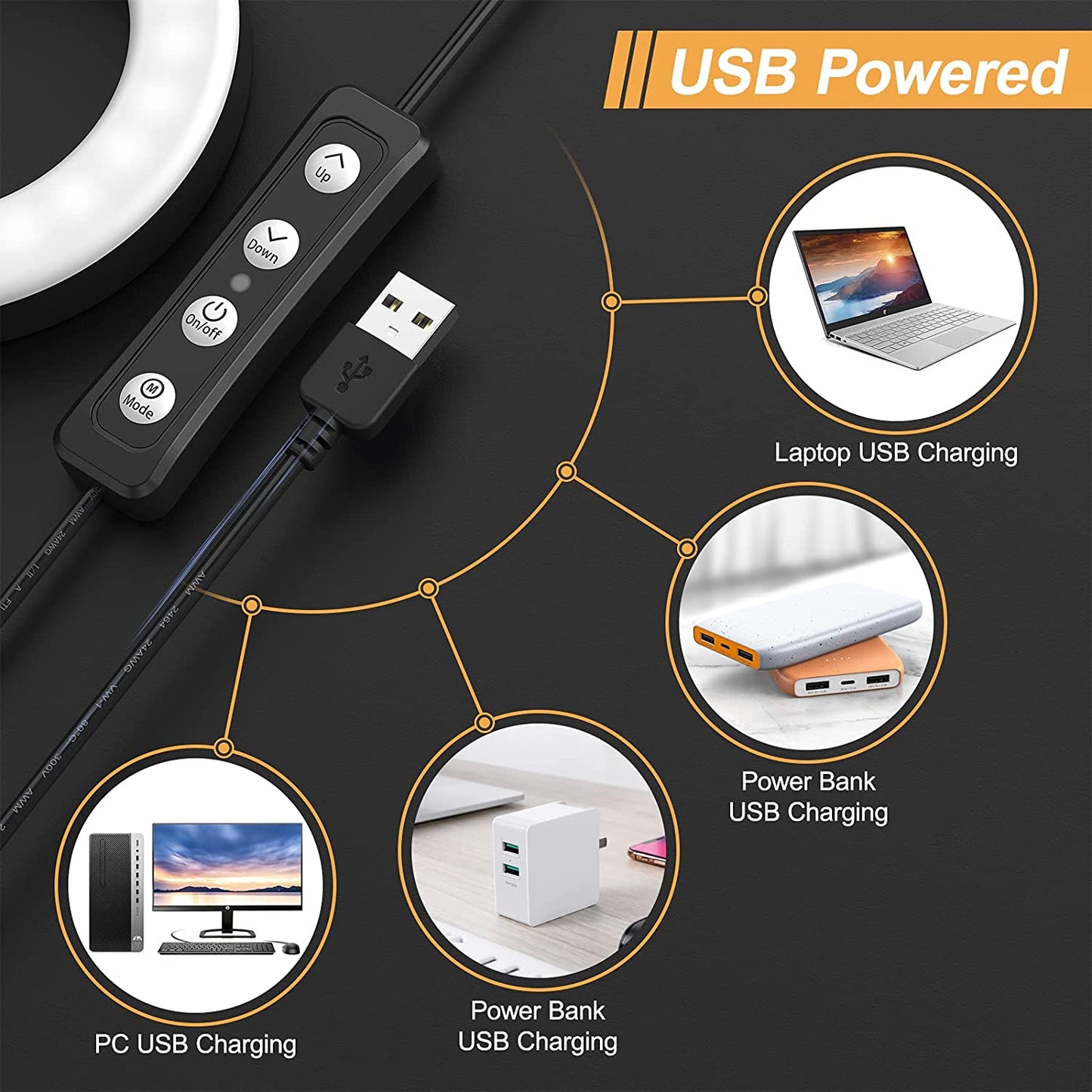 Ring Light for Laptop Computer, Ruyilam Video Conference Lighting Kit with Clip and Tripod, Desktop PC Selfie Dimmable Light with Stand Ring Light for Live Streaming, Video Recording, Makeup  Ruyilam   