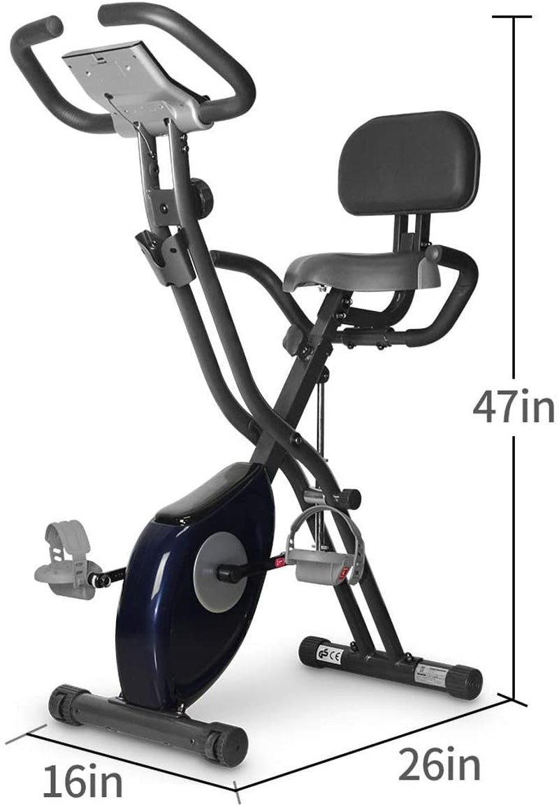 Leikefitness LEIKE X Bike Ultra-Quiet Folding Exercise Bike, Magnetic Upright Bicycle with Heart Rate,Lcd Monitor and Easy to Assemble  leikefitness   