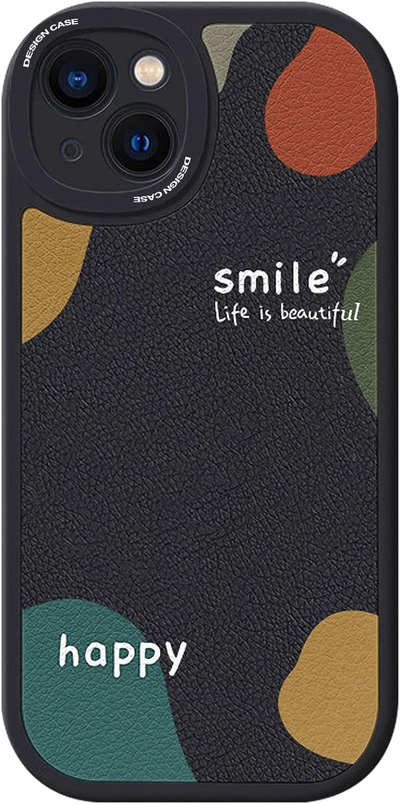 ZEZHOU Iphone 13 Mini Clear Case with Camera Lens Protector, Non Yellow Square Electroplated Edge, Upgraded Shockproof Inner Silicone Bumper Shell, Slim Thin Phone Case for Iphone 13 Mini 6.1", Black  ZEZHOU Fashion Lambskin Tpu Case With Pattern, Black Design For Iphone 13 Case, 6.1" 