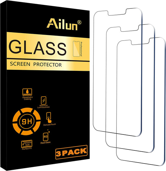 Ailun Glass Screen Protector for Iphone 14/13/13 Pro [6.1 Inch] Display 3 Pack Tempered Glass, Case Friendly  AilunUS   
