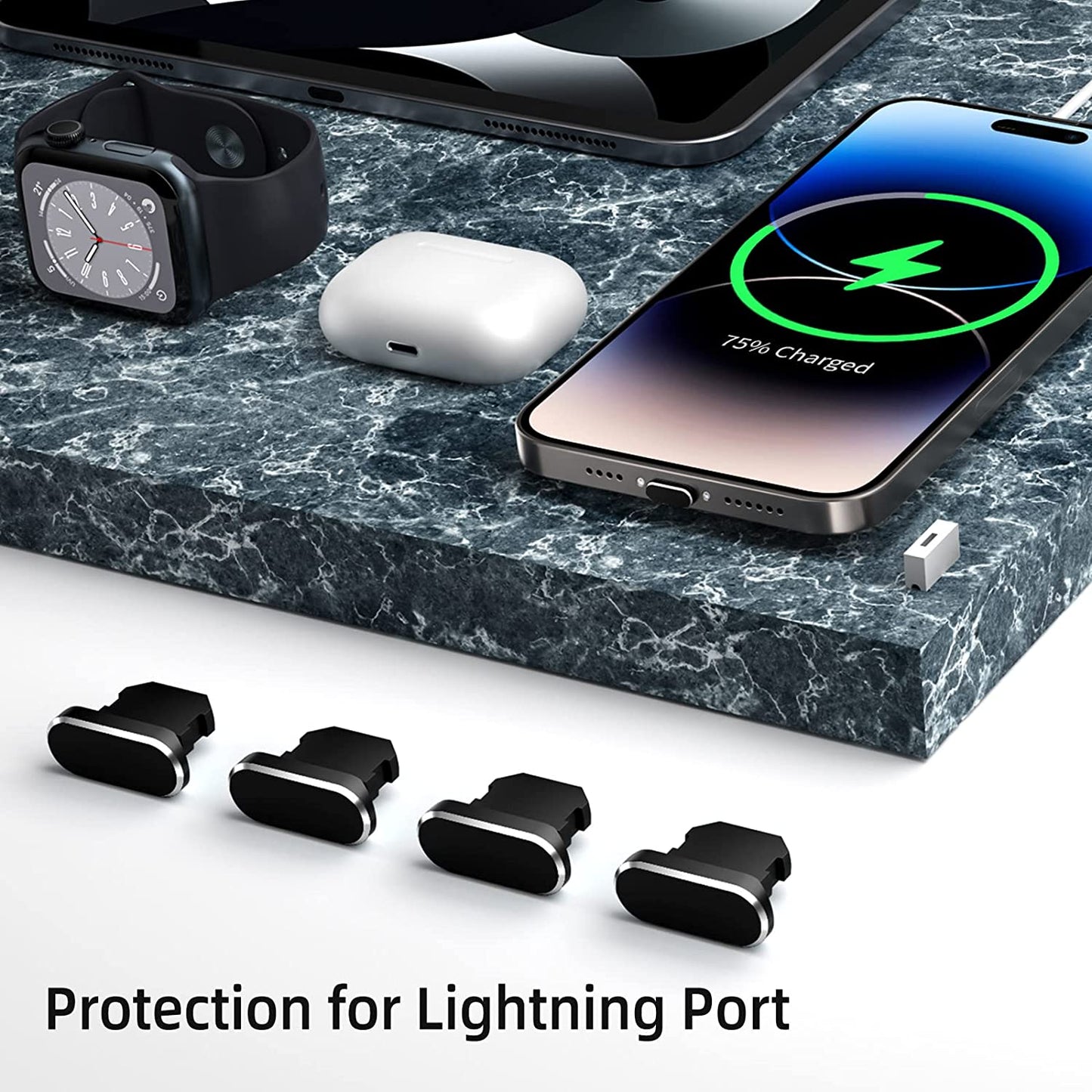 TITACUTE 5-Pack anti Dust Plug for Iphone 14 Pro Max 13 12 11 XR XS X SE 8 plus 7 6 5 5S Dust Plugs for Lightning Charging Port Cover Protector Cap 8 Pin Dust Plug for Ipad Pro Mini Air for Airpods  TITACUTE   