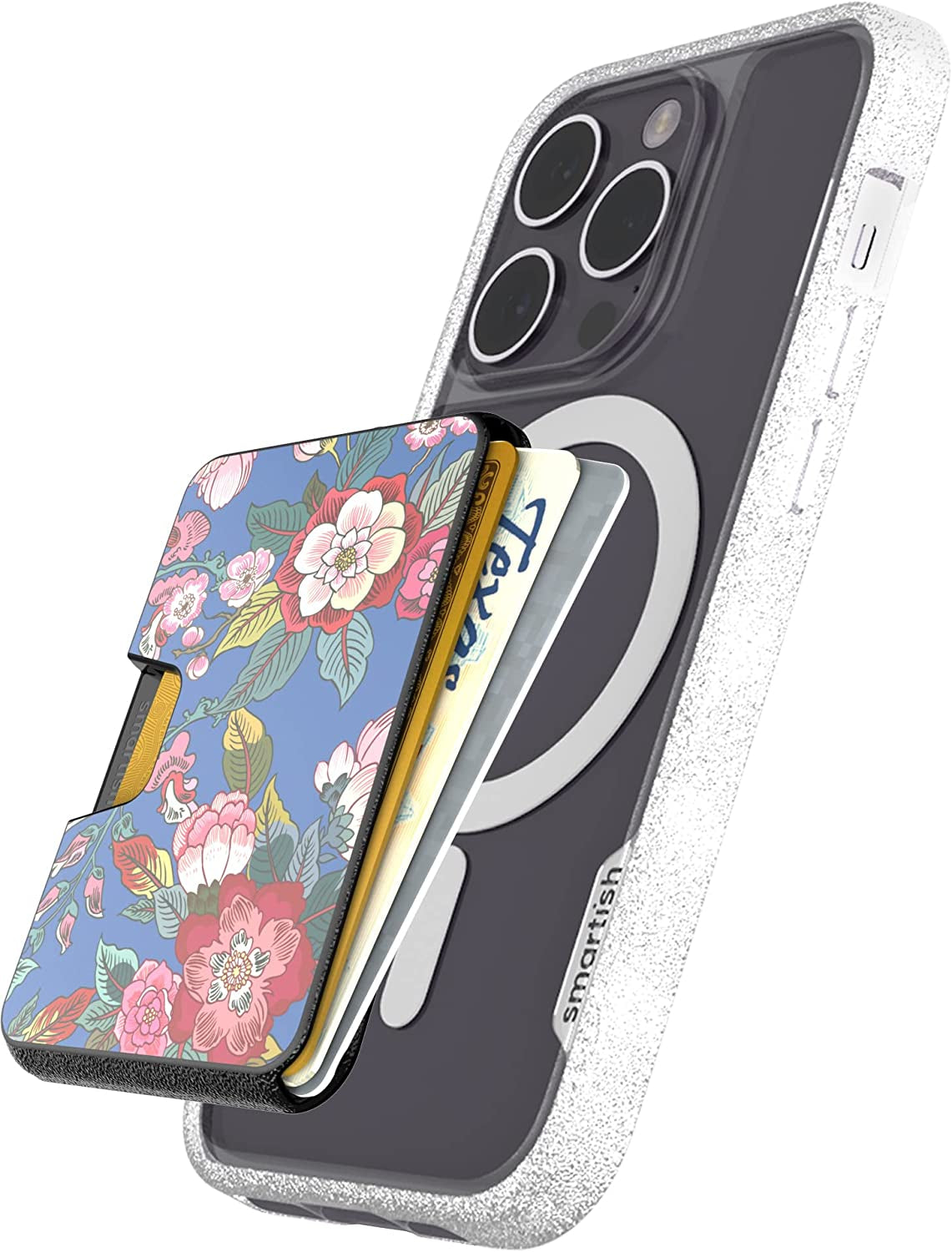 Smartish Wallet for Magsafe Iphones - Side Hustle - Slim Detachable Magnetic Card Holder for Apple Iphone 14/13/12 Models - Black Tie Affair  Smartish [Flirty Floral]  