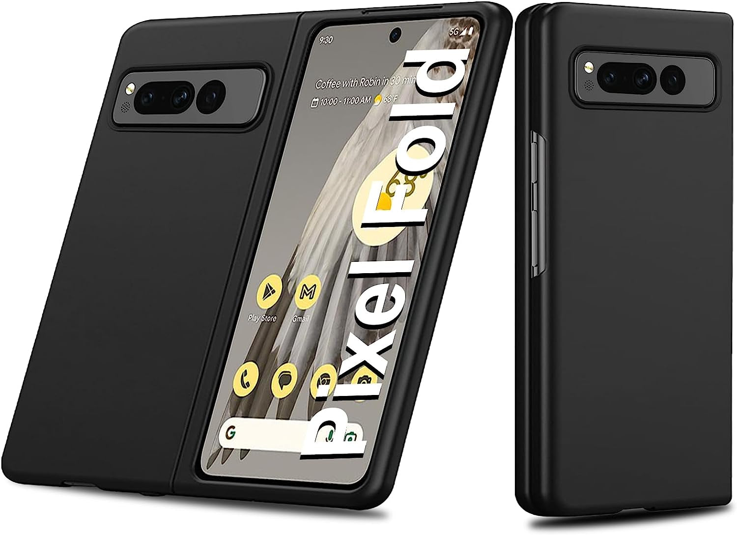 For Google Pixel Fold Case 2023 New, 2 in 1 Ultra Slim Lightweight Anti-Drop Wear-Resistant PC Material Hard Flip Cover for Google Pixel Fold 5G Heavy Duty Protective Phone Case (Black)  Giyer   