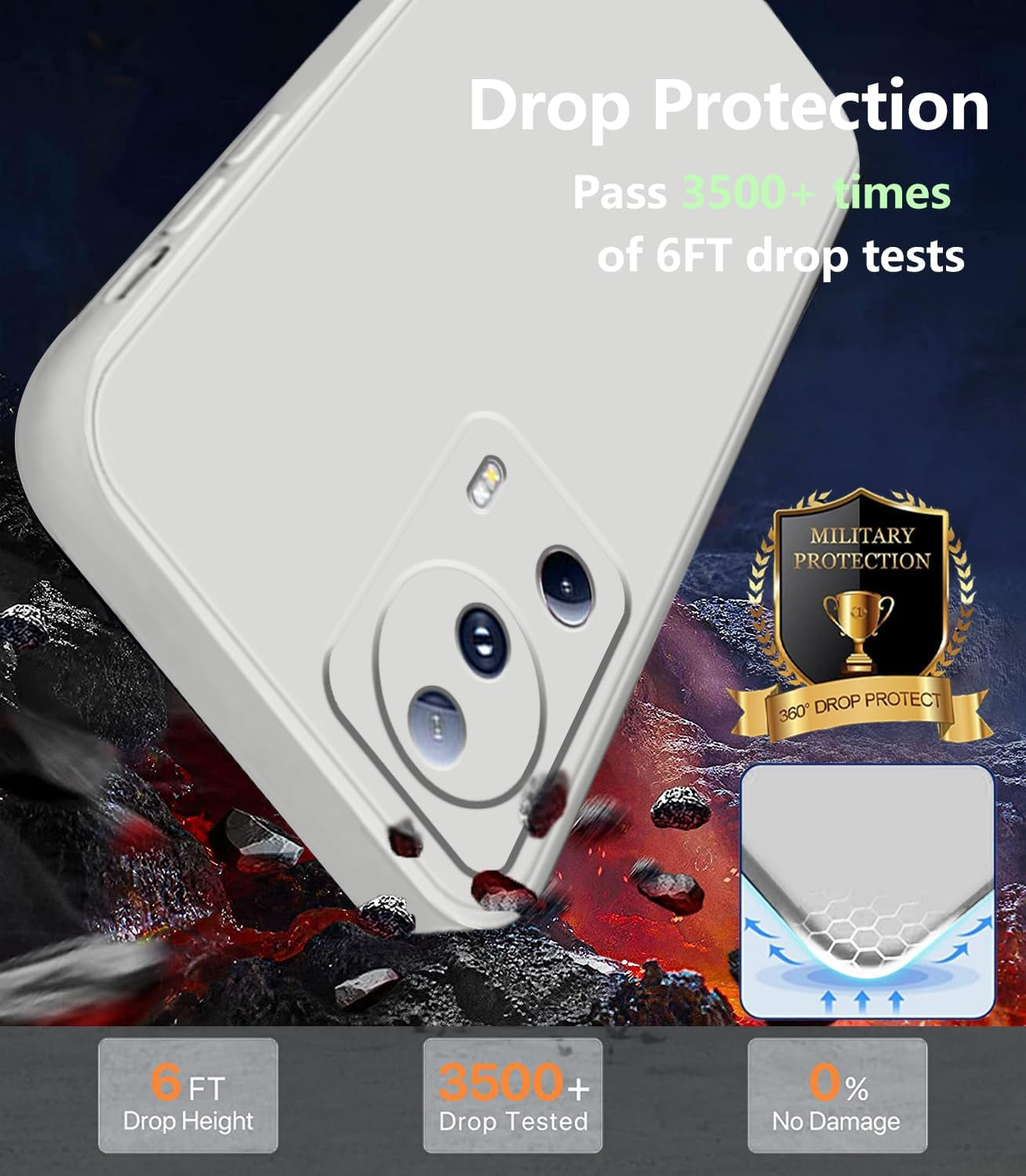 Tiwinxing Compatible with Xiaomi 13 Lite Case Shockproof, Liquid Silicone Ultra Slim Protective Xiaomi 13 Lite Phone Case Soft Anti-Scratch Cover with Full Body Protection Cases (Beige)  Tiwinxing   