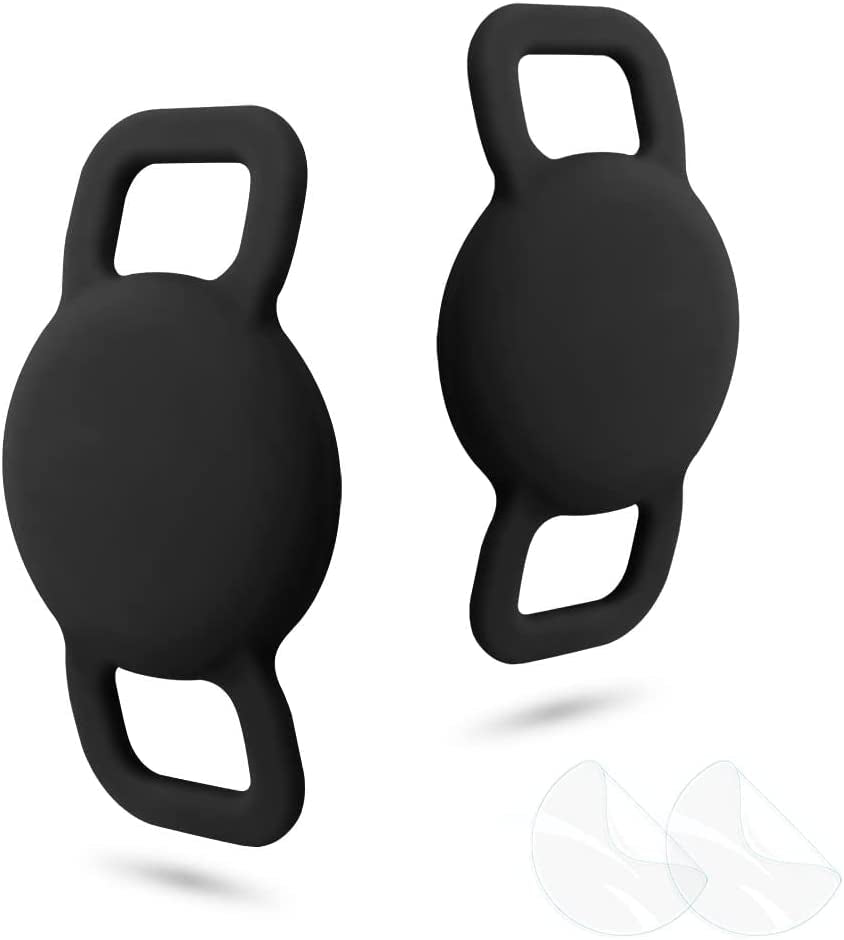 WHALEZON Airtag Cat Collar Holder, Small Air Tag Dog Collar Holder Compatible with Apple Tag, Anti-Lost Pet Tracker Cases Fit on Puppy Collars 3/8" 5/8"  WHALEZON A0 Black, Black  