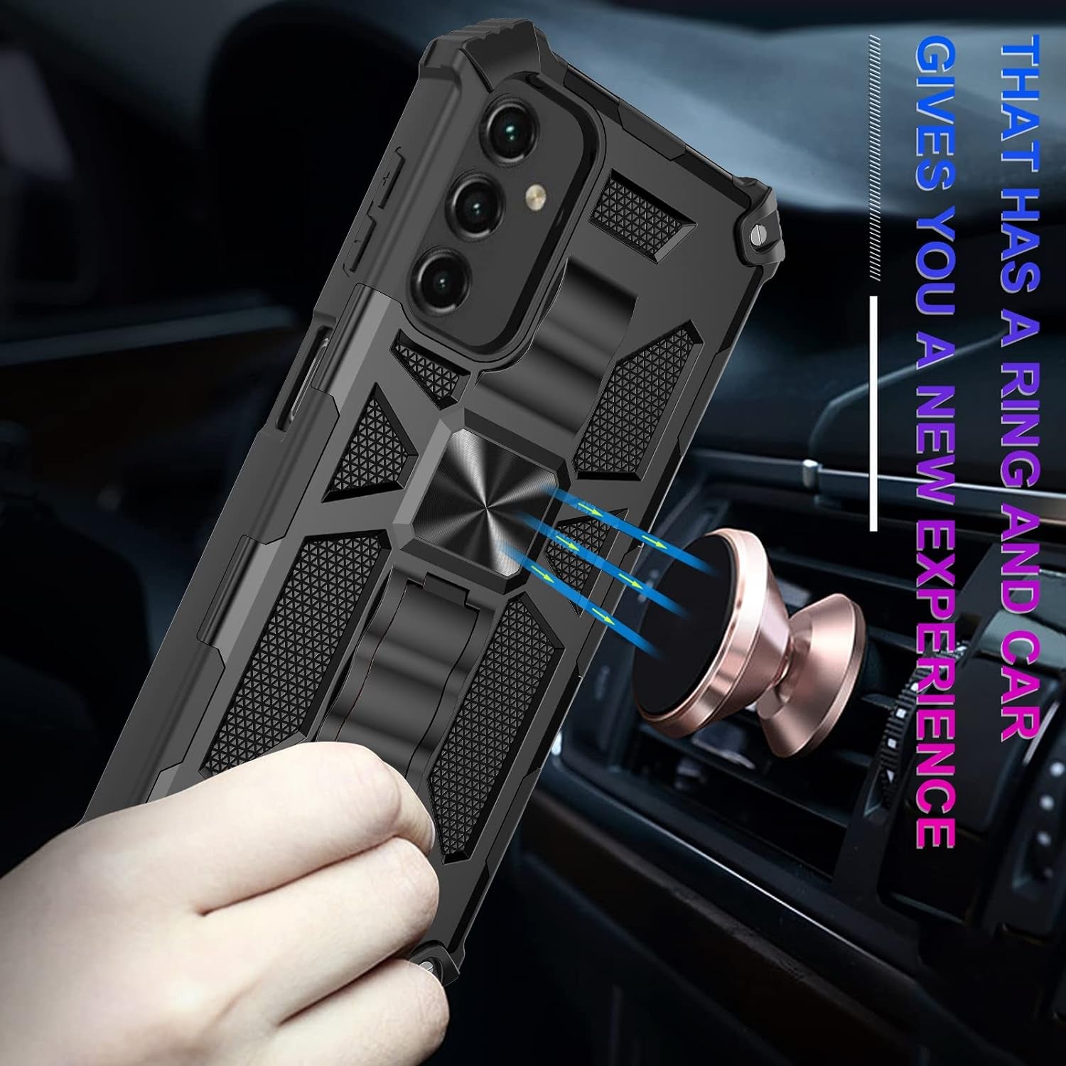 Cover for Galaxy A54 5G Case,Samsung A54 5G Case W/Tempered Glass Screen Protector(Full Coverage) Dual Layer Shockproof [Military-Grade][Built-In Kickstand] Protective Cover for Man White Black Camo  YOOBSTAR   