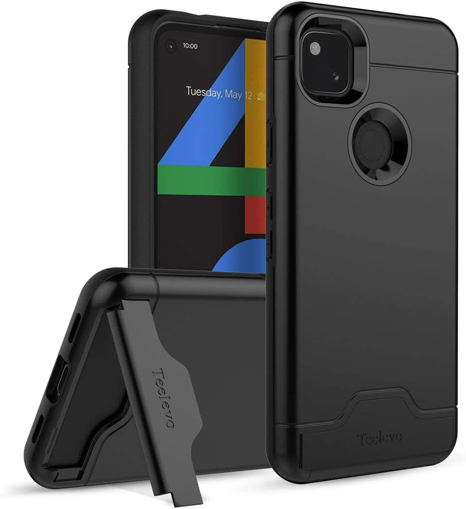 Teelevo Wallet Case for Google Pixel 4A [NOT Compatible with Pixel 4A 5G], Dual Layer Case with Card Slot Holder for Google Pixel 4A - Black  Teelevo   