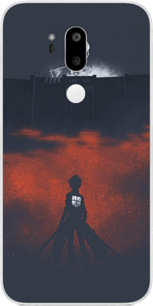 Compatible with LG G7 | LG G7 Thinq | LG G7 Fit | LG G7 One Case Attack on AOT Anime Titan 969 Soft TPU Rubber Protection Cover Clear  Tongstar   