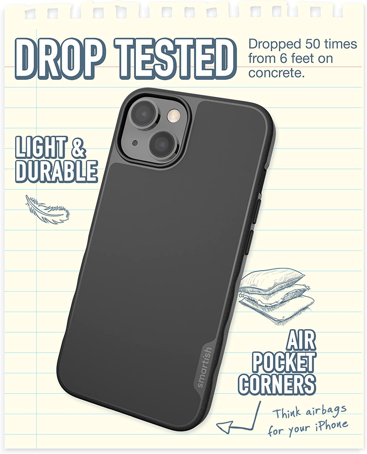 Smartish Iphone 14 Slim Case - Gripmunk Compatible with Magsafe [Lightweight + Protective] Thin Grip Cover with Microfiber Lining - Black Tie Affair  Smartish   