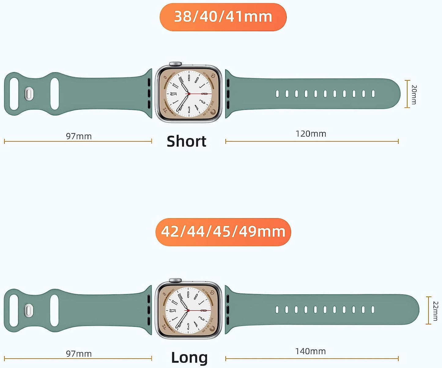 Maledan 6 Pack Bands Compatible for Apple Watch Band 45Mm 41Mm 40Mm 38Mm 44Mm 42Mm 49Mm Women Men, Breathable Silicone Sport Strap Design for Apple Watch Ultra Iwatch Series 8 7 6 5 4 3 2 1 SE Band  Maledan   