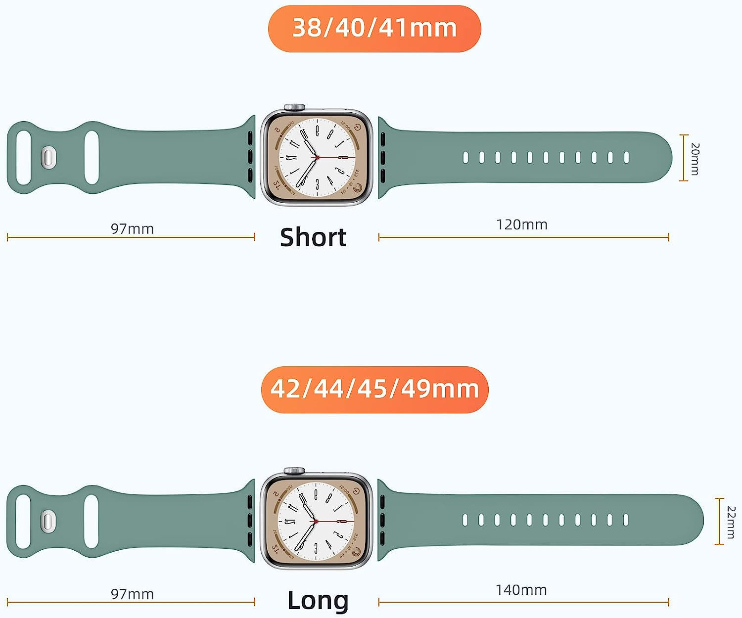 Maledan 6 Pack Bands Compatible for Apple Watch Band 45Mm 41Mm 40Mm 38Mm 44Mm 42Mm 49Mm Women Men, Breathable Silicone Sport Strap Design for Apple Watch Ultra Iwatch Series 8 7 6 5 4 3 2 1 SE Band  Maledan   