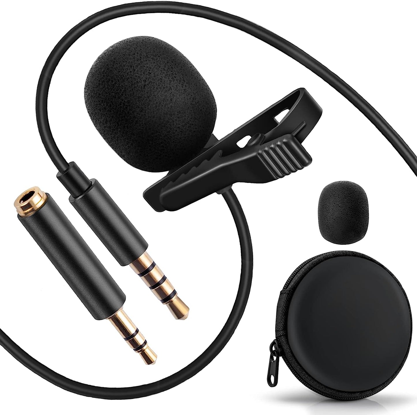 Sovvid Professional 3.5Mm TRS/TRRS Lavalier Lapel Microphone, Mini Omnidirectional Condenser Noise Cancelling Mic for Iphone Android Smartphone, Recording Clip on Mic for Vlogging, Interview, Video  Sovvid   