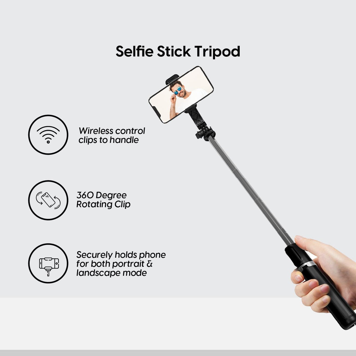 TALK WORKS Selfie Stick, Remote & Tripod Set Compatible W/Iphone 13/13 Pro/13 Pro Max/14/14 Plus/14 Pro/14 Pro Max for Streaming, Travel Photos - Wireless Cell Phone Stand (Black)  TALK WORKS   