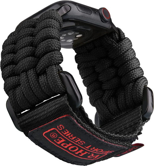 V.R.HOPE Watch Band Compatible with Apple Watch Ultra 49Mm 45Mm 44Mm 42Mm 41Mm 40Mm 38Mm for Men, Paracord Woven Braided Wristbands Sport Style for Iwatch Ultra Series 8 7 6 5 4 3 2 1 SE  V.R.HOPE   