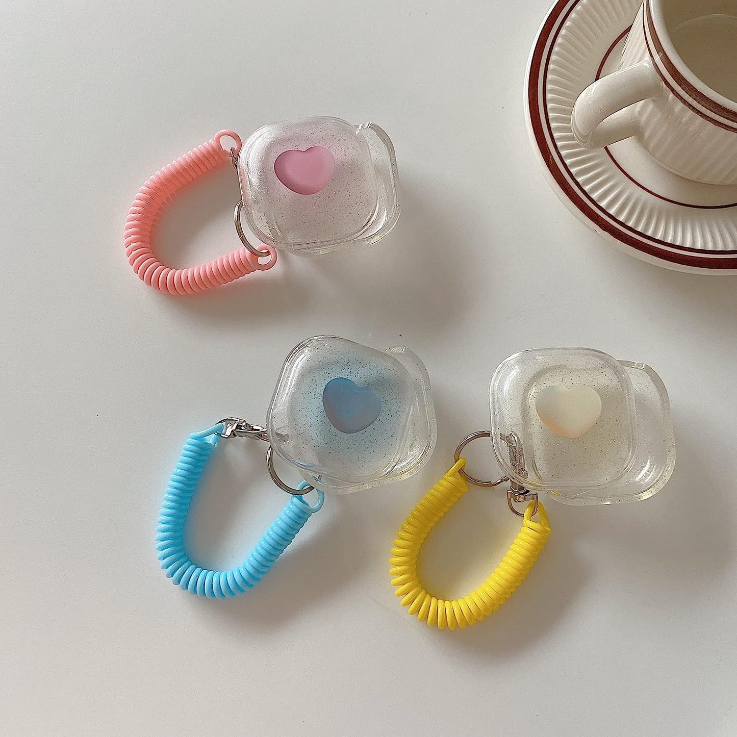 CASEVERSE Case for Samsung Galaxy Buds2 Pro/Galaxy Buds 2/Galaxy Buds Pro/Galaxy Buds Live, Cute Transparent Soft TPU Cover with Keychain for Girls Women  CASEVERSE   