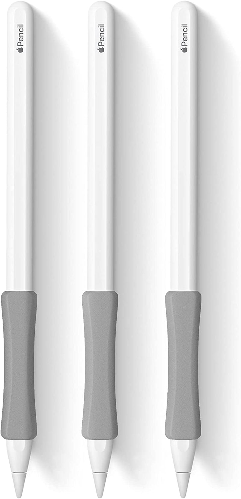 3 Pack Ipencil Grips Case Cover Silicone Sleeve Holder Compatible with Apple Pencil 2Nd Generation, Ipad Pro 11 12.9 Inch 2018(White, Pink, Purple)  Litumfen Grey*3  