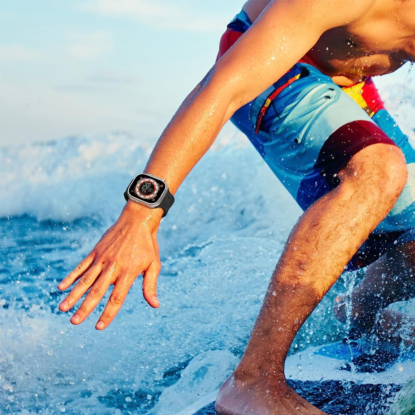 YAXIN 2 Pack Sport Band Compatible for Apple Watch Ultra Band 49Mm 45Mm 44Mm 42Mm Men, Soft Silicone Wristband Replacement Strap for Apple Watch Band Ultra Iwatch Series 8/7/SE/6/5/4/3  YAXIN   