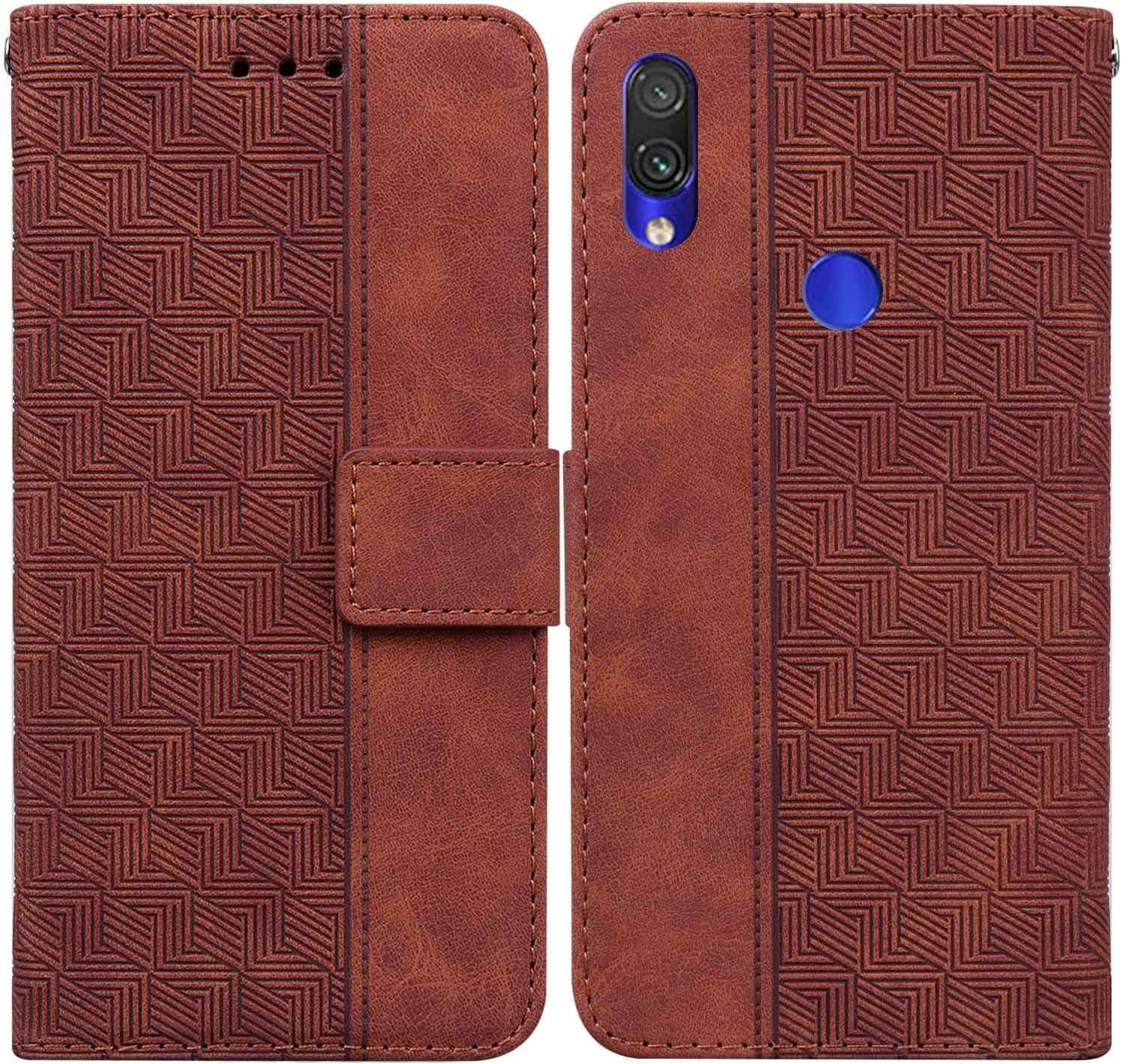 For Xiaomi Redmi Note 7 Case,Shockproof PU Leather Magnetic Closure Flip Wallet Case for Xiaomi Redmi Note 7 6.3" -Black  Generic Brown Xiaomi Redmi Note 7 Pro 6.3" 