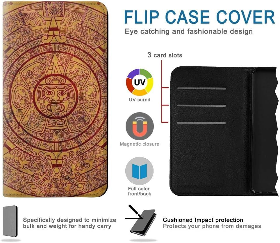 RW0692 Mayan Calendar PU Leather Flip Case Cover for LG V30, LG V30 Plus, LG V30S Thinq, LG V35, LG V35 Thinq  jjphonecase   