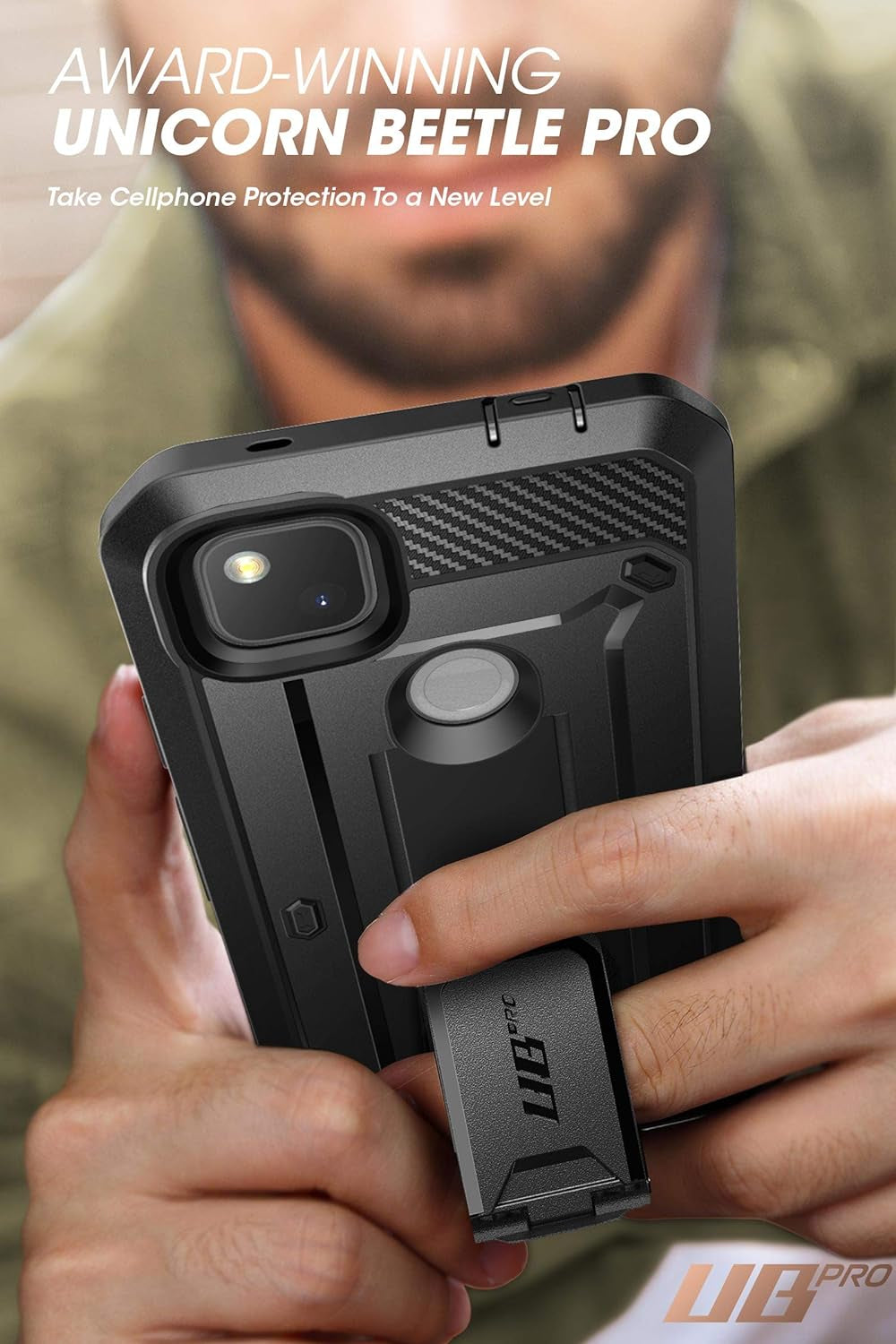 SUPCASE Unicorn Beetle Pro Series Case for Google Pixel 4A (2020 Release), Full-Body Rugged Holster Case with Built-In Screen Protector (Black)  SUPCASE   