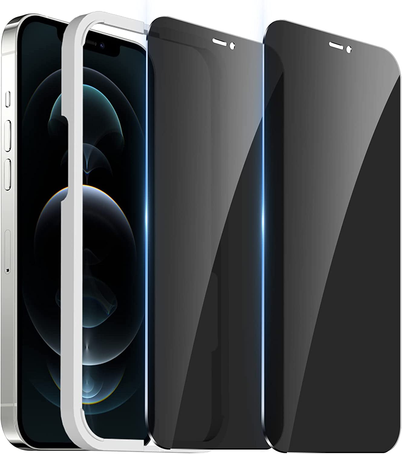 WHPXJY [2 Pack] Iphone 13/Iphone 13 Pro/Iphone 14 Privacy Screen Protector, Anti-Spy Tempered Glass Film for Iphone 13/13 Pro, Touch Sensitive, Bubble Free, Case Friendly, with Easy Alignment Tool  Crworld For iPhone 12/12 Pro - Black  