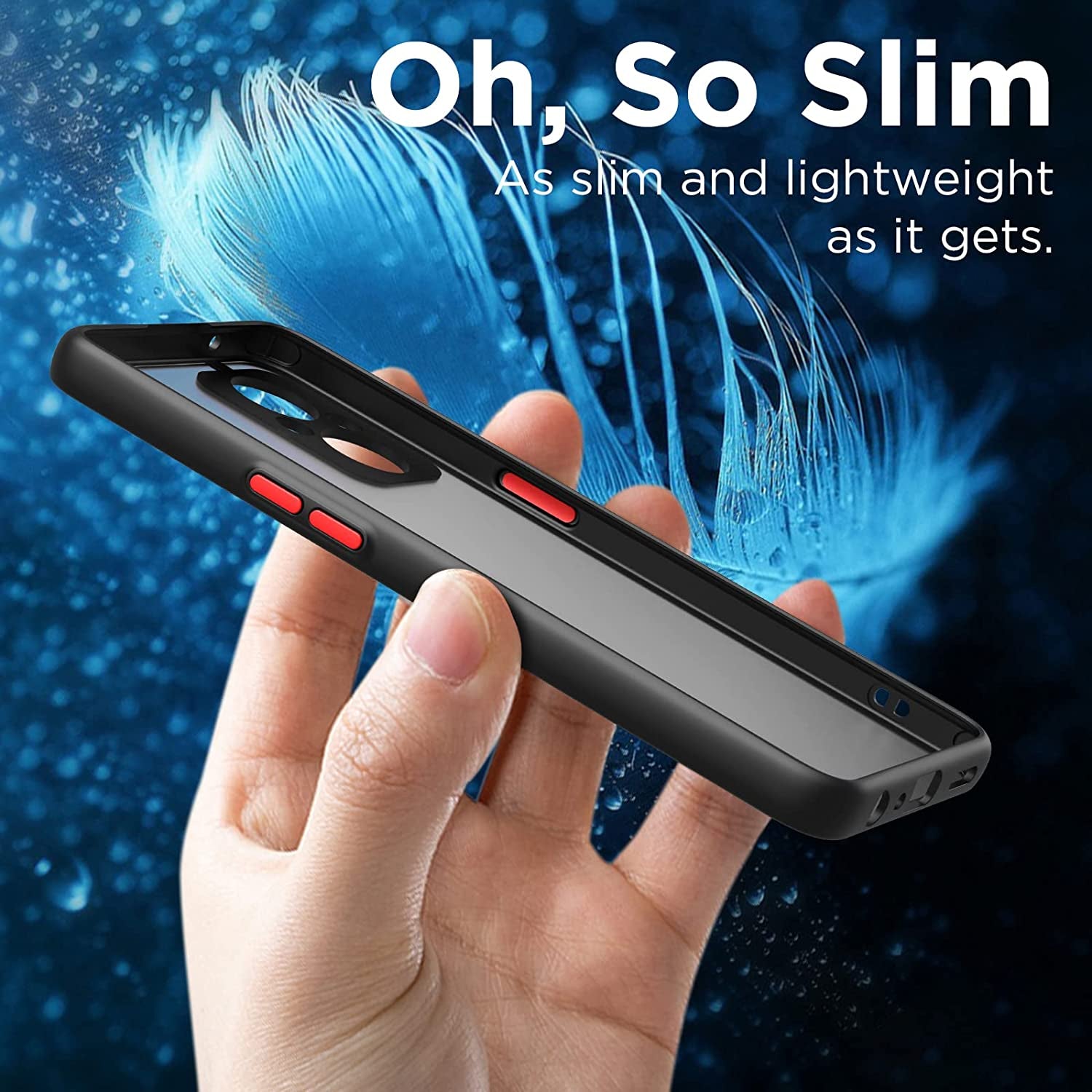 MAKAVO Slim Fit for Oneplus Nord N20 5G Case with Screen Protector [Ultra Thin] [Camera Cover] Full Protection Flexible Bumper Hard Matte PC Back Cover for One plus N20 5G (Black)  MAKAVO   