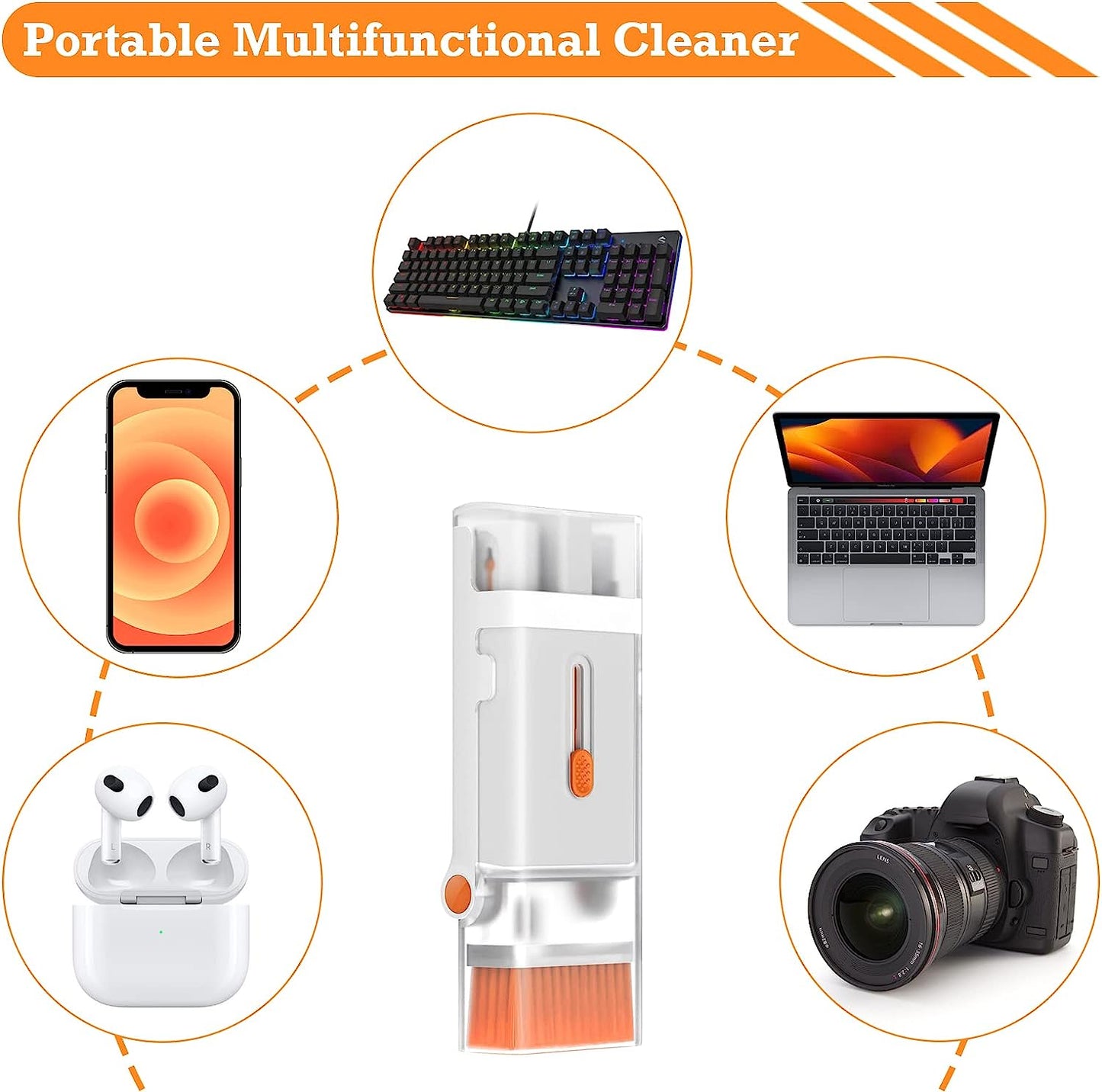 8 in 1 Electronic Cleaning Kit - Keyboard Cleaner, Keyboard Cleaning Kit, Laptop Cleaner, Laptop Cleaning Kit, All in One Electronic Cleaner Kit for Airpods/Laptop/Phone(Can Be Used as a Phone Holder)  huizhoushihuiyangquhongfengyuanmaoyiyouxiangongsi   