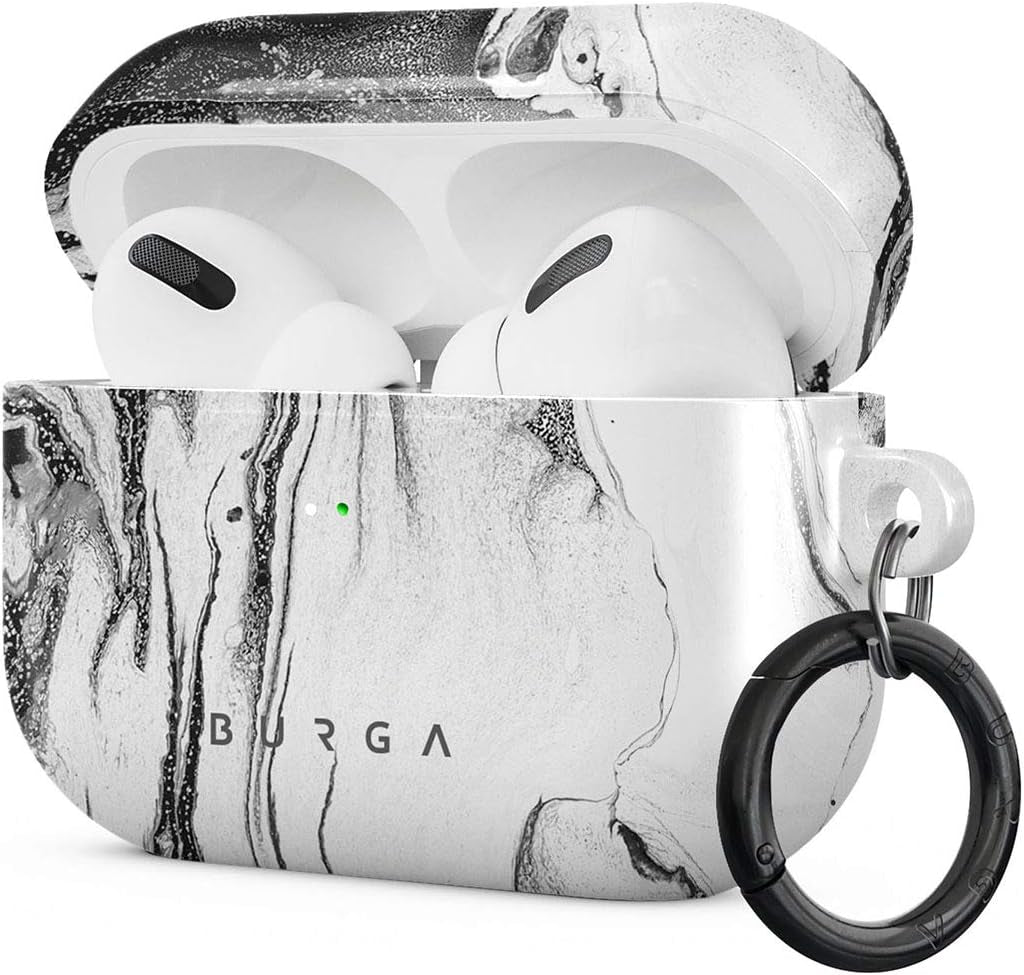 Burga Airpod Hardcase Compatible with Apple Airpods MAX Case, Sky Blue Mint Green Gold Dusts Marble Turquoise Azure Ocean Cute Case for Women, Protective Hard Plastic Case Cover  BURGA Silver Flow Airpods PRO 