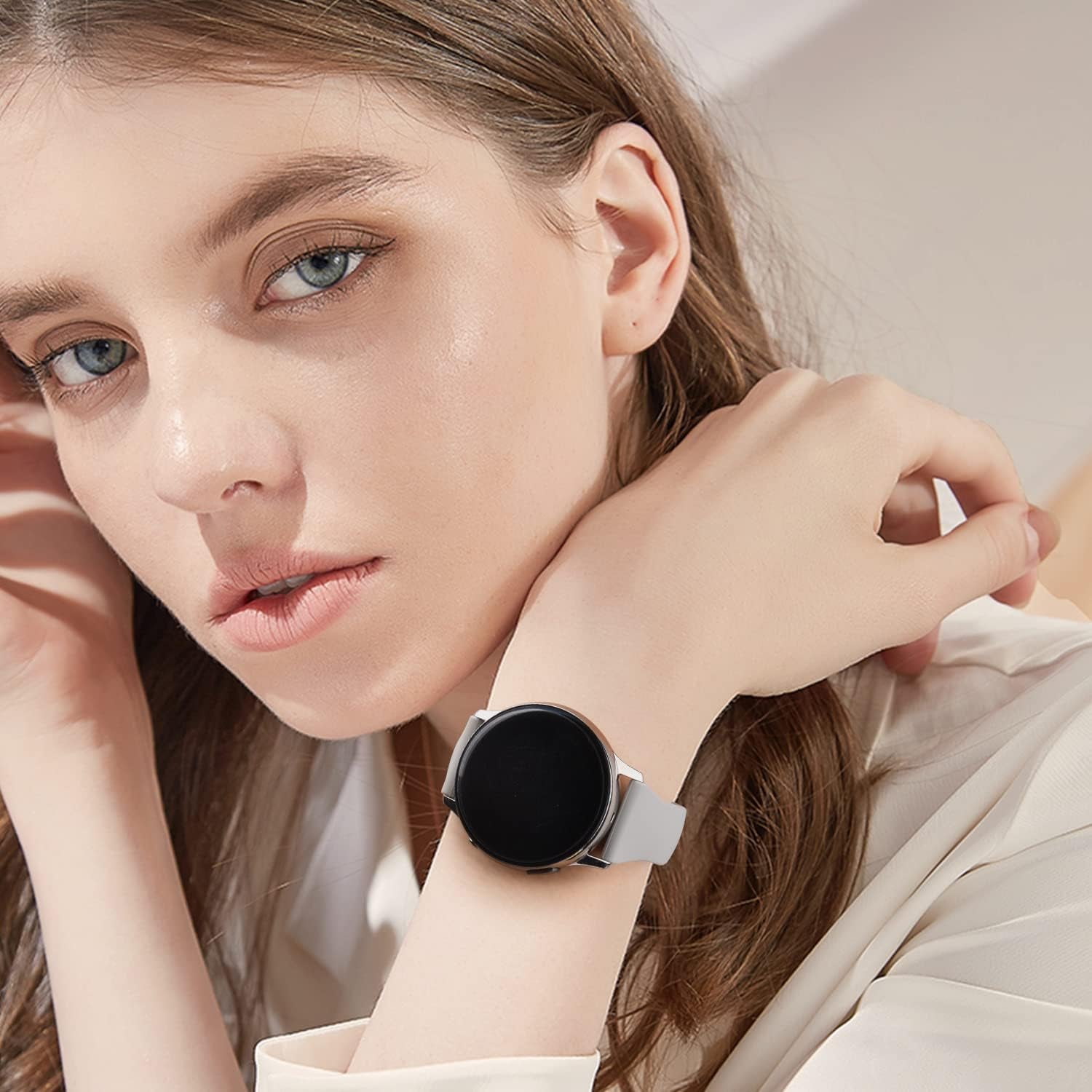 Wanme Slim Bands for Garmin Venu 2 plus / Venu Sq / Venu / Vivoactive 3 Watch Band Women Men, 3 Pack Soft Silicone Replacement Wristband Sport Strap for Garmin Vivomove Sport, Vivoactive 3 Music, Forerunner 645 / 245 Music Smart Watch  Wanme   