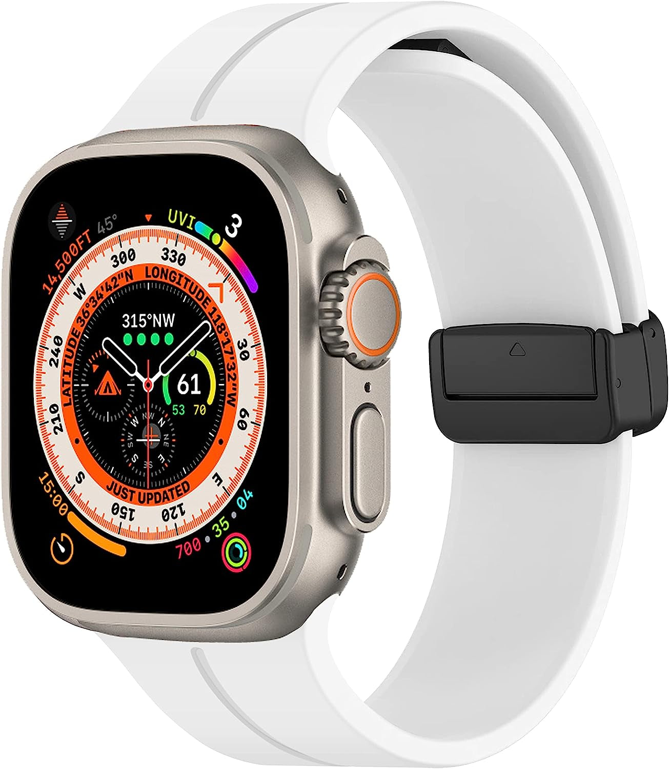 Magnetic for Apple Watch Ultra Band 49Mm 45Mm 44Mm 41Mm 40Mm Iwatch Bands 38Mm 42Mm Men/Women,Soft Sport Silicone Replacement Wristband Correa Strap for Apple Watch Band Series 8/7/6/5/4/3/2/1/SE  DMVEIMAL 03-White 42mm 44mm 45mm 49mm 