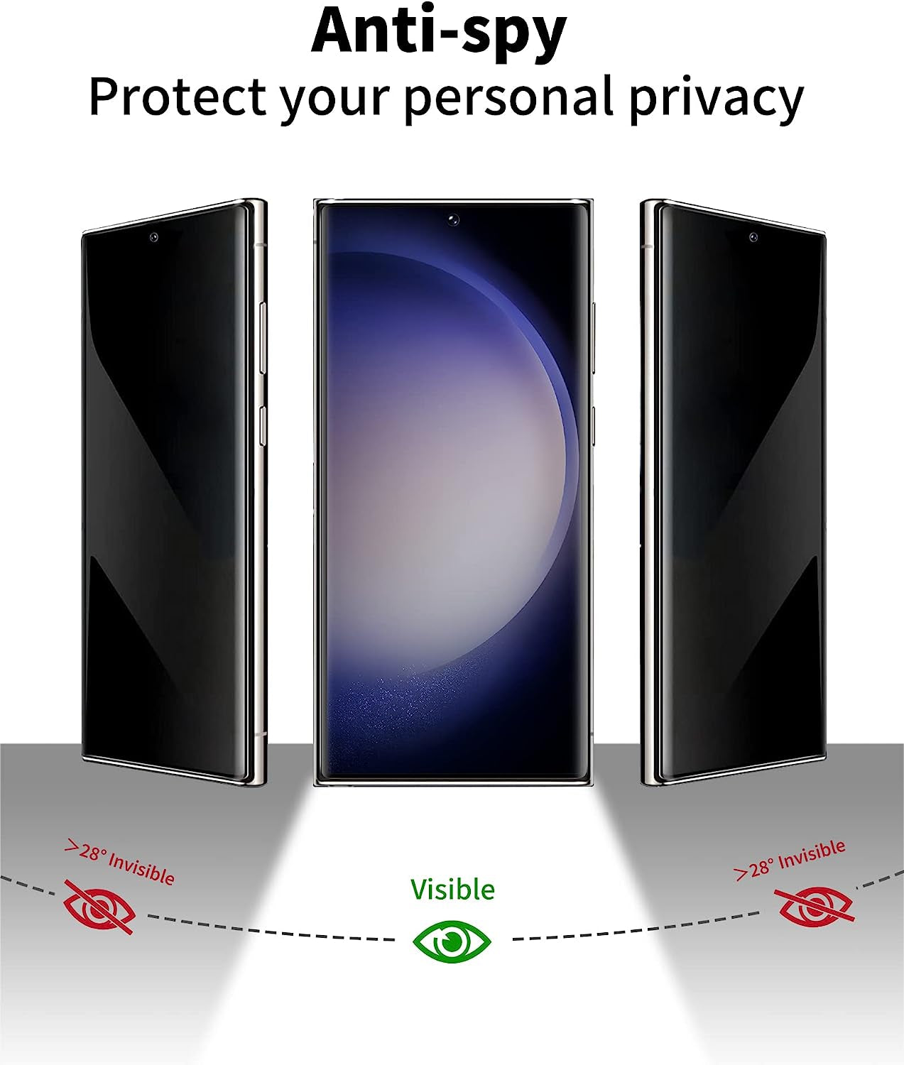 [2+2 Pack] Samsung Galaxy S23 Ultra Privacy Screen Protector and Camera Lens Protector, 9H Tempered Glass, anti Spy, anti Scratch, Bubble Free, Screen Protector for Samsung Galaxy S23 Ultra (6.8 Inch)  Corefyco Direct   