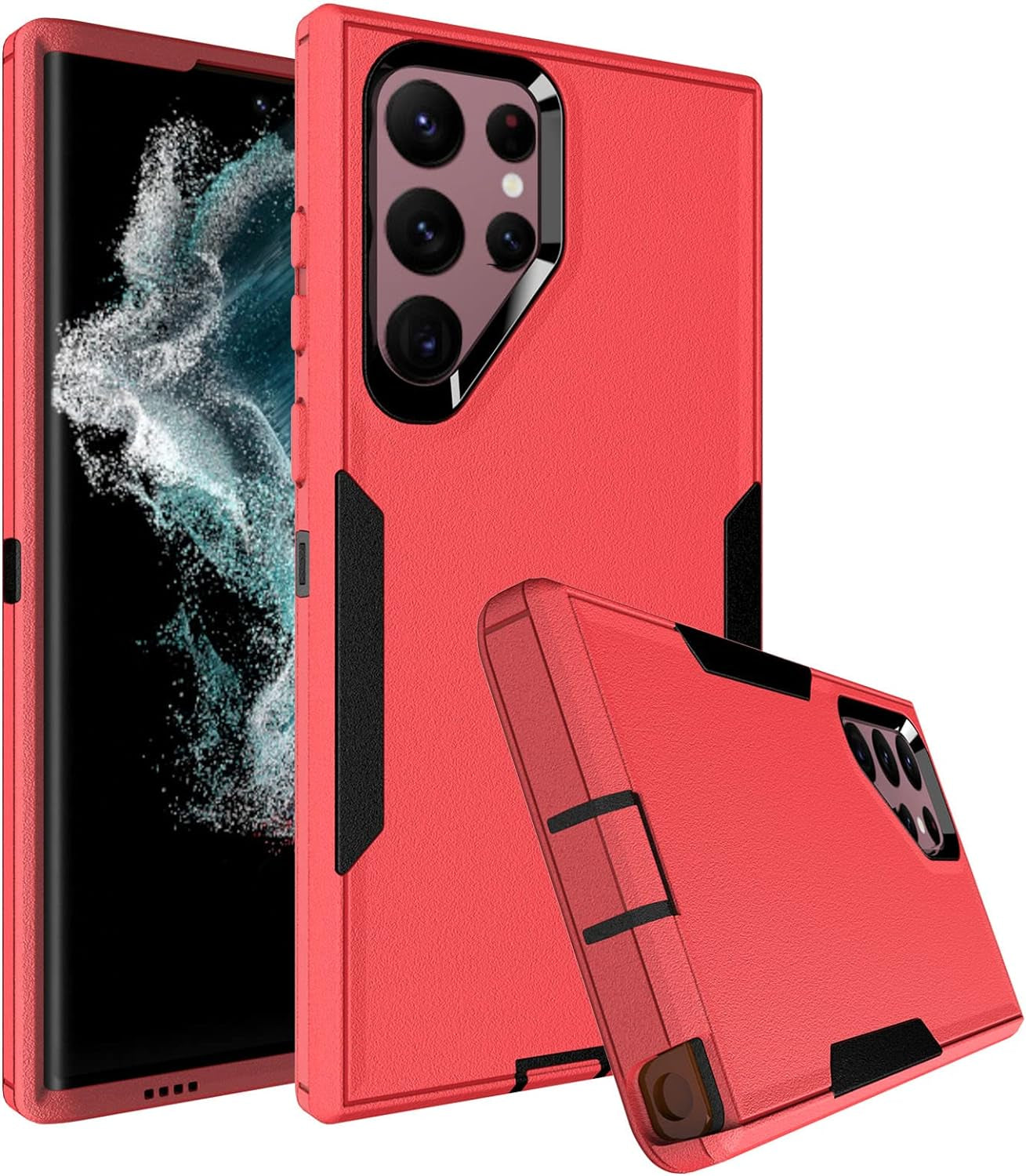 Dahkoiz for Samsung Galaxy S22 plus Case, Dust-Proof Port Cover, Full Body Durable Silicone Rubber Phone Case for Samsung Galaxy S22 plus 5G, Black  UNISMART INC Galaxy S22 Ultra Case Black/Red Galaxy S22 Ultra 