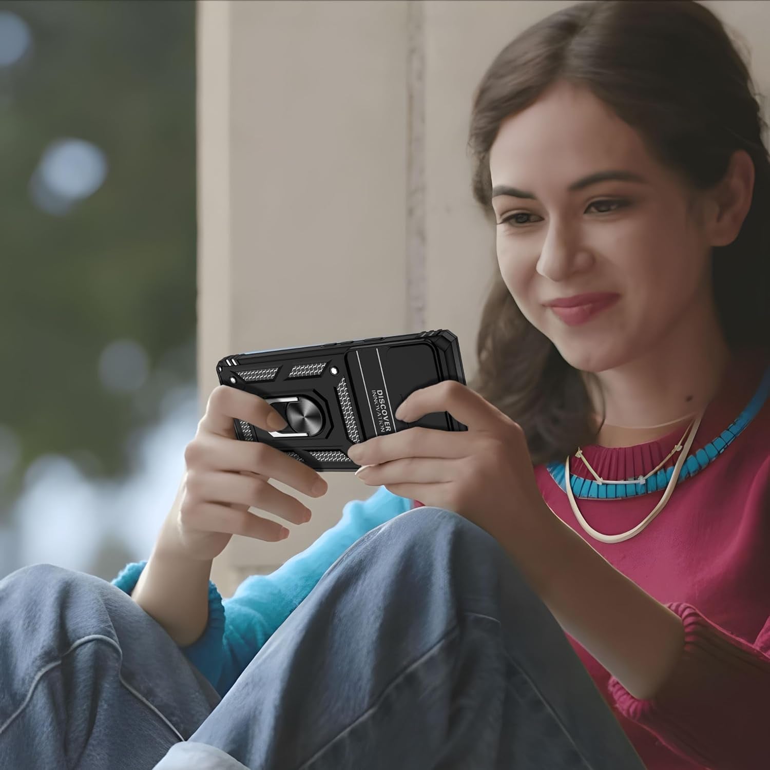 Ibaove for Google Pixel 6 Case with Slide Camera Cover+2 HD Screen Protector, [Military Grade] Shockproof Phone Case with Ring Kickstand for Google Pixel 6 Phone, Black  iBaove   