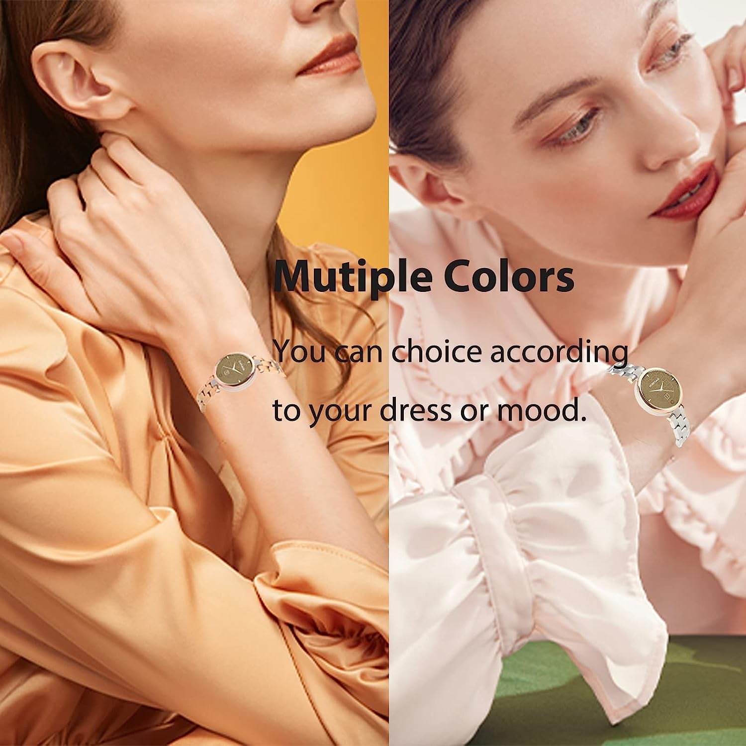 Miimall Metal Watch Band Compatible with Garmin Lily Watch, Stainless Steel Band Adjustable Wristband Replacement Men Women Metal Band Accessories Bracelet Fit for Garmin Lily Smartwatch  Miimall   