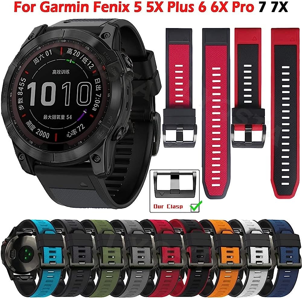 NIBYQ 26 22Mm Quick Fit Watchband for Garmin Fenix 6X 6Xpro 6 5X 5Plus 3 3HR Enduro Silicone Easyfit Wrist Band for Garmin Fenix 7X 7  NIBYQ   