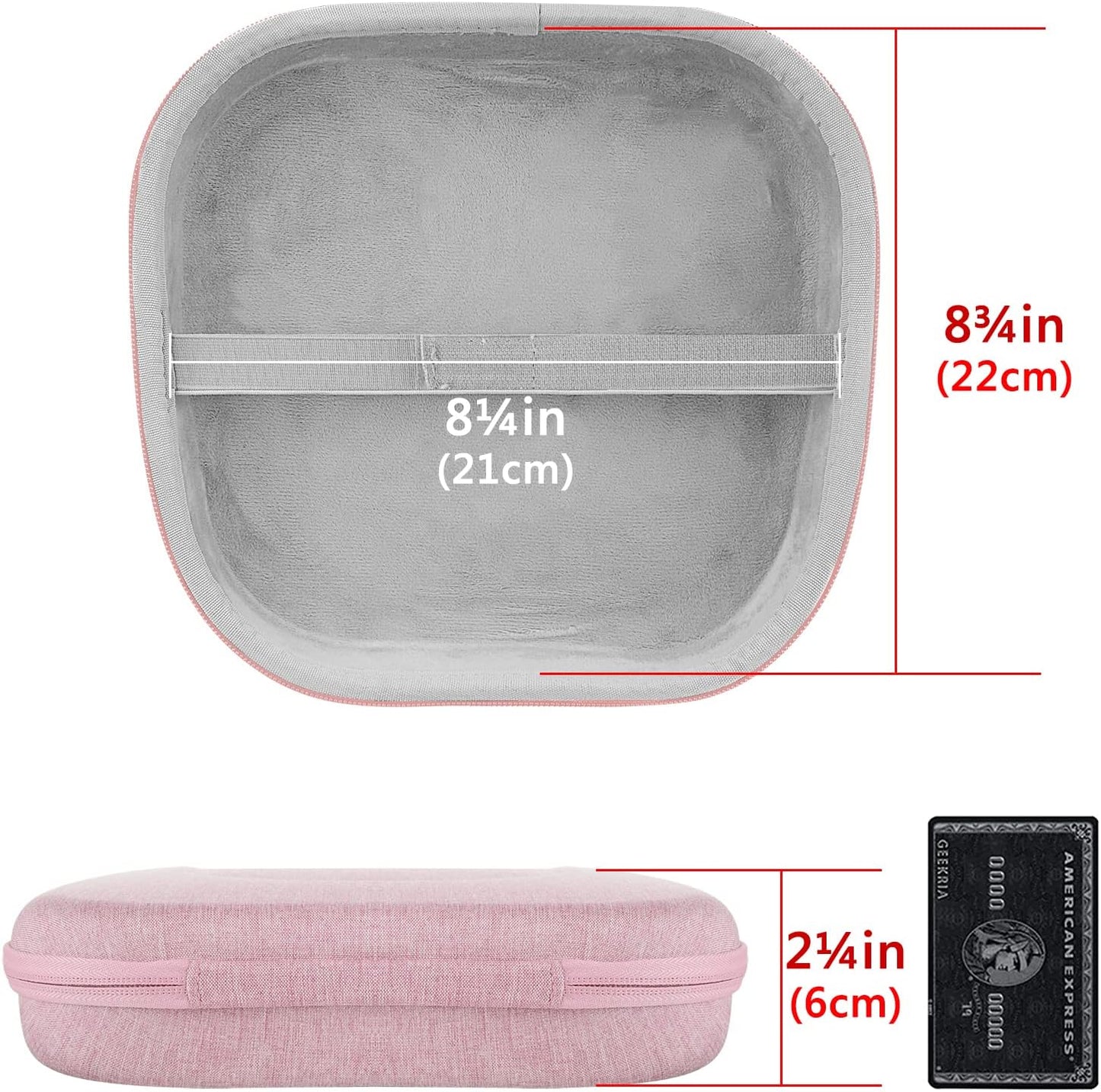 Geekria NOVA Shield Headphones Case, Compatible with Airpod Max Headphones Case, Replacement Hard Shell Travel Carrying Bag with Room for Smart Case and Accessories Storage (Pink)  Geekria   