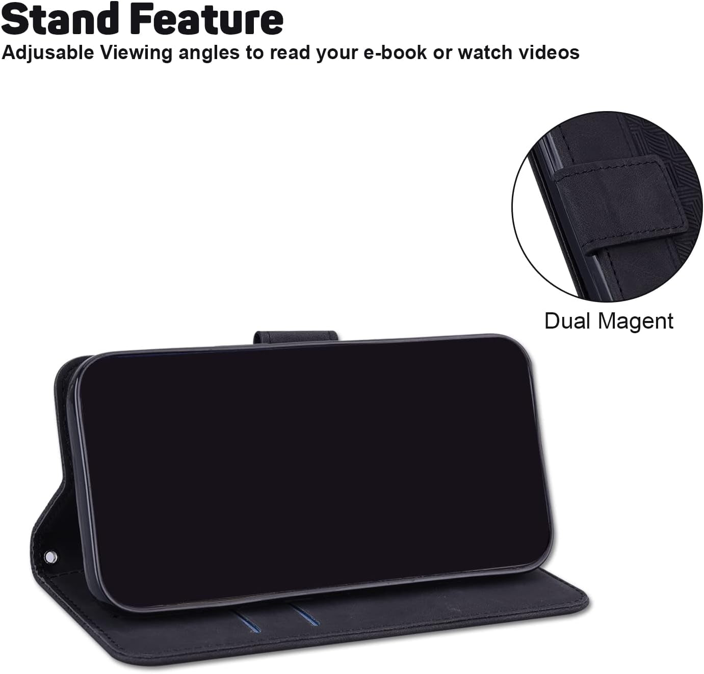 For Xiaomi Redmi Note 7 Case,Shockproof PU Leather Magnetic Closure Flip Wallet Case for Xiaomi Redmi Note 7 6.3" -Black  Generic   