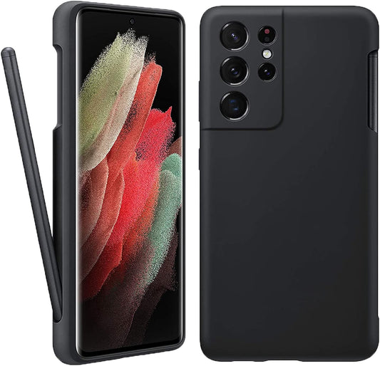 MSOTES for Galaxy S21 Ultra Case with S Pen Holder, Liquid Silicone Soft Phone Cover with Stylus Slot Support Wireless Charging Shockproof Protection Case for Samsung Galaxy S21 Ultra 5G 6.8 Inch  MSOTES   