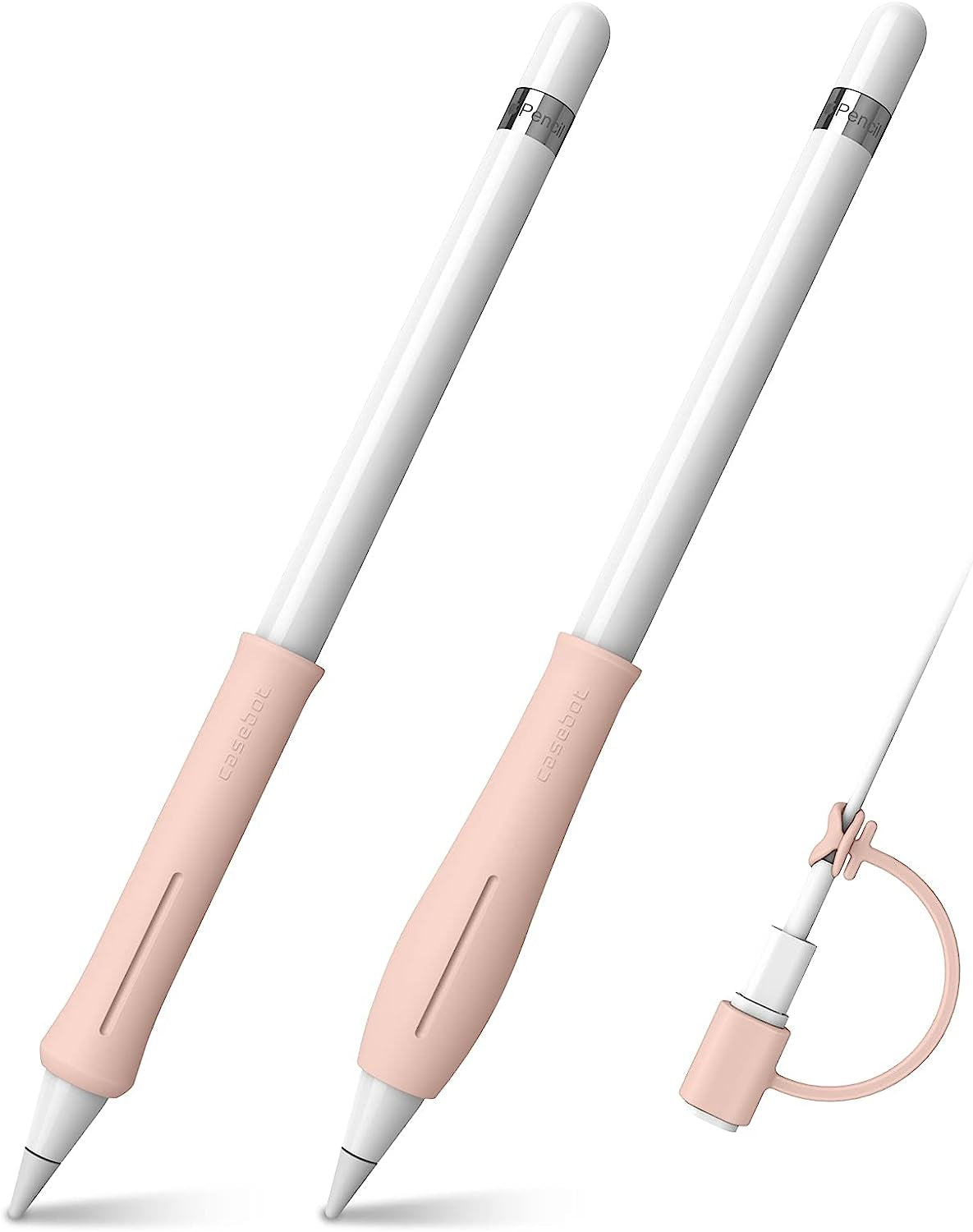 Fintie Silicone Grip Holder for Apple Pencil 1St 2Nd Generation, Protective Skin Sleeve Case Accessories Compatible with Apple Pencil 1 2, Ipad 10.2, Ipad 6Th Gen, Ipad Pro 11/12.9, Black  FINTIE Pink Sand  