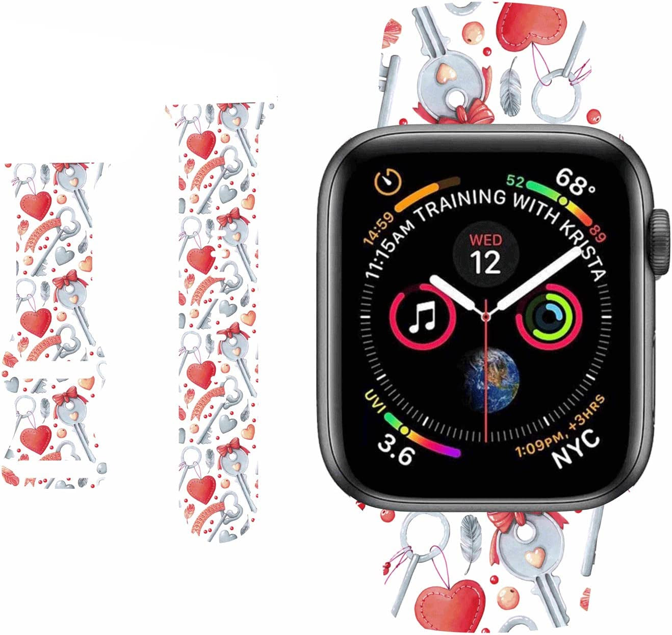 HYHMXB Sweet Lover Valentine'S Day Watch Bands Compatible with Apple Watch 38Mm 40 Mm 41Mm, Fresh Breathable Soft Silicone Wristband Strap for Girls Women Iwatch SE & Series 7/6/5/4/3/2/1 (Color 7)  HYHMXB Color 15 38/40/41mm 