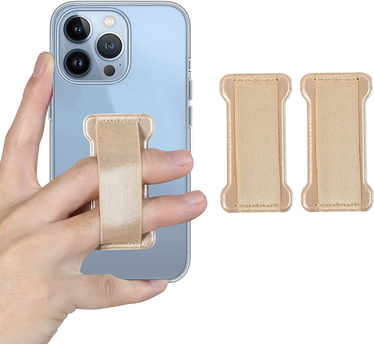 WUOJI - Finger Strap Phone Holder - Ultra Thin Anti-Slip Universal Cell Phone Grips Band Holder for Back of Phone - 2Pack(Black)  WUOJI Gold  