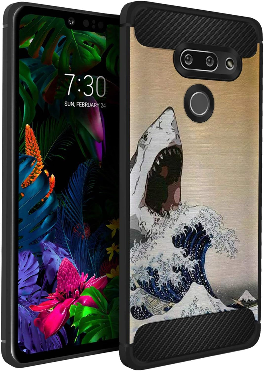 Casesondeck Case Compatible with LG G8 Thinq/Lg G8 - Soft Fitted Flexible TPU Cover Shock Protection (Dont Tread on Me)  CasesonDeck Shark Wave  