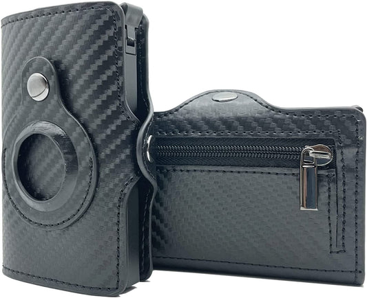 Honsheng Air Tag Holder Wallet Carbon Fiber Leather Credit Card Bills Coins Minimalist RFID Blocking Pop up Wallet Holder for Men Women Birthday Gifts (Carbon Leather)  Honsheng   