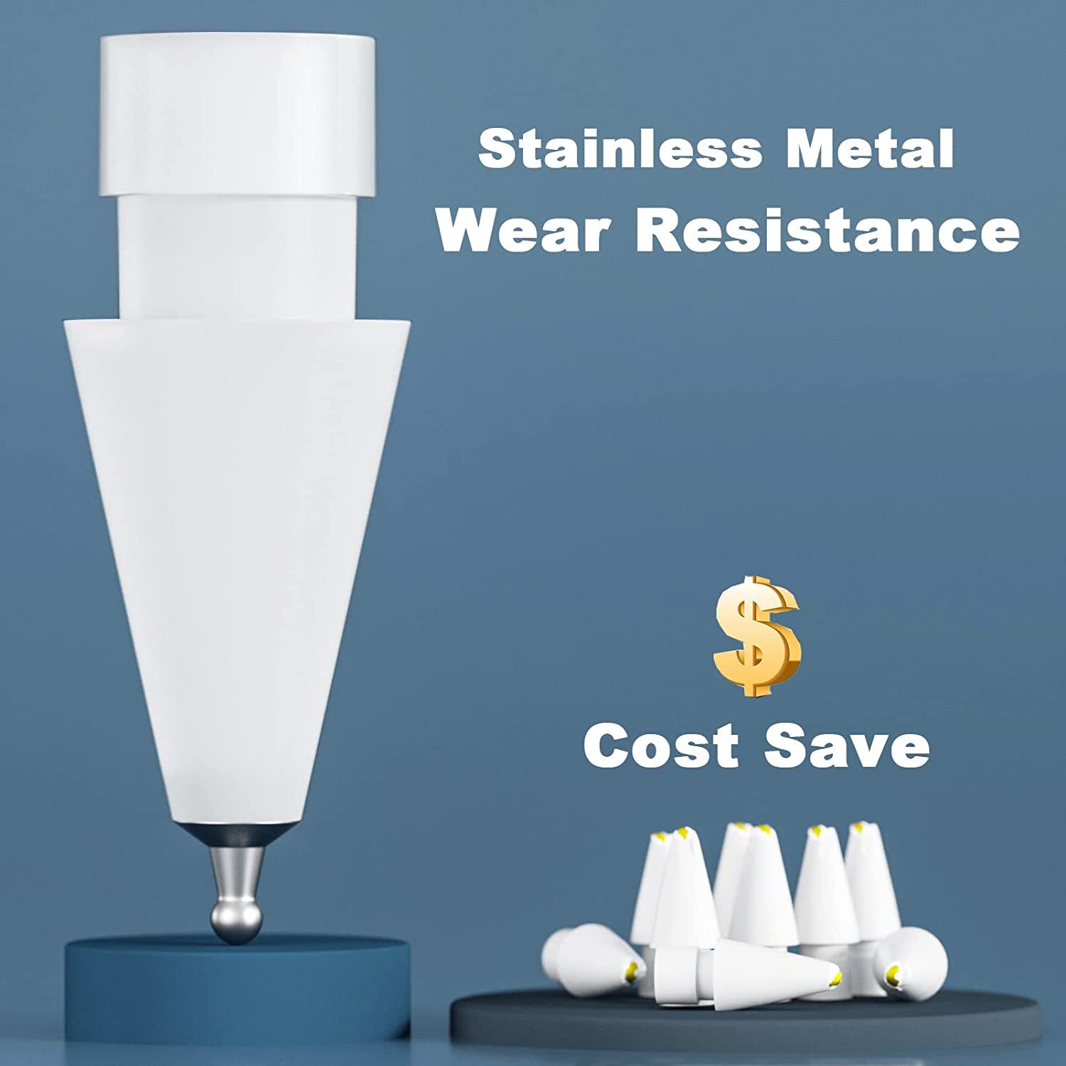 Upgraded Fine Point Pen like Writing Pencil Tips Compatible with Apple Pencil Gen 1St,2Nd, Paper-Feel Wear Out Resistance Ipad Pencil Nibs Fits for Apple Ipad Pro Pen,2 Pack White  BPOPO   