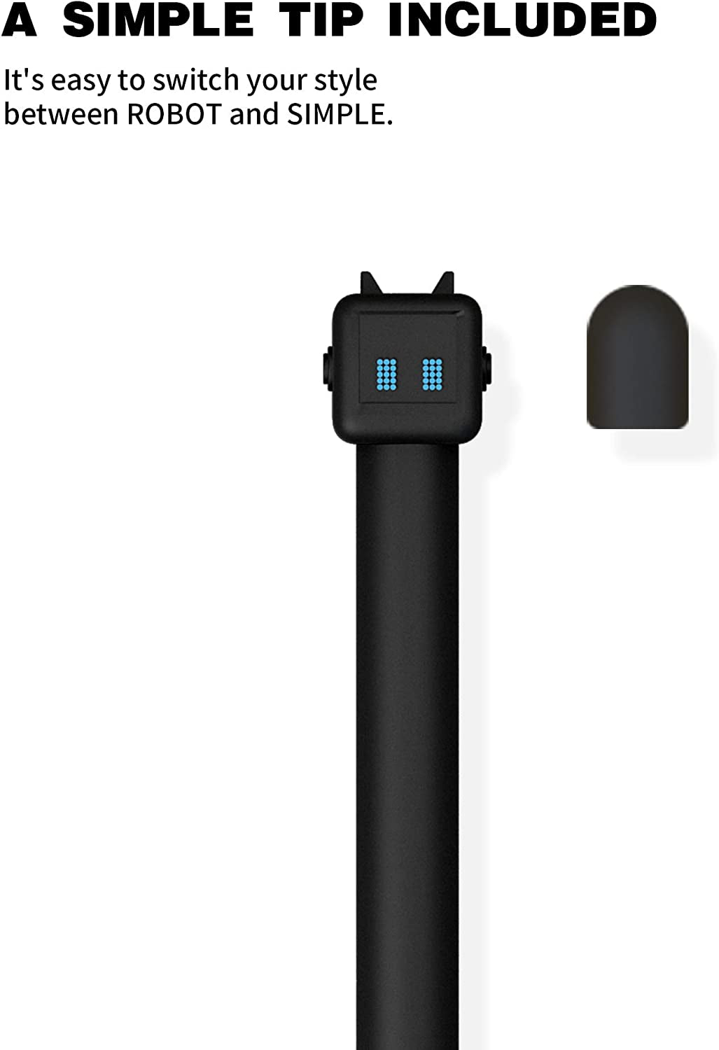 Cute Robot Design Case for Apple Pencil 1St Gen for Apple Pencil Accessories Cover , Soft Silicone Sleeve Cover Accessories Compatible for Ipad Pro 9.7"/10.5"/12.9" (Black)  litumfen   