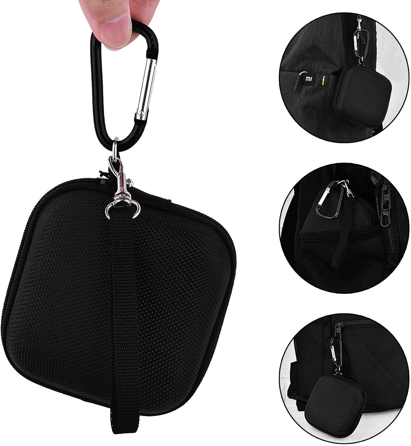 CAGOS Compatible with Powerbeats Pro Protective Case Canvas Nylon Accessories Hard Carrying Cover Case with 4 Pack Replacement Earbuds for Dre Powerbeats Pro- Black  CAGOS   