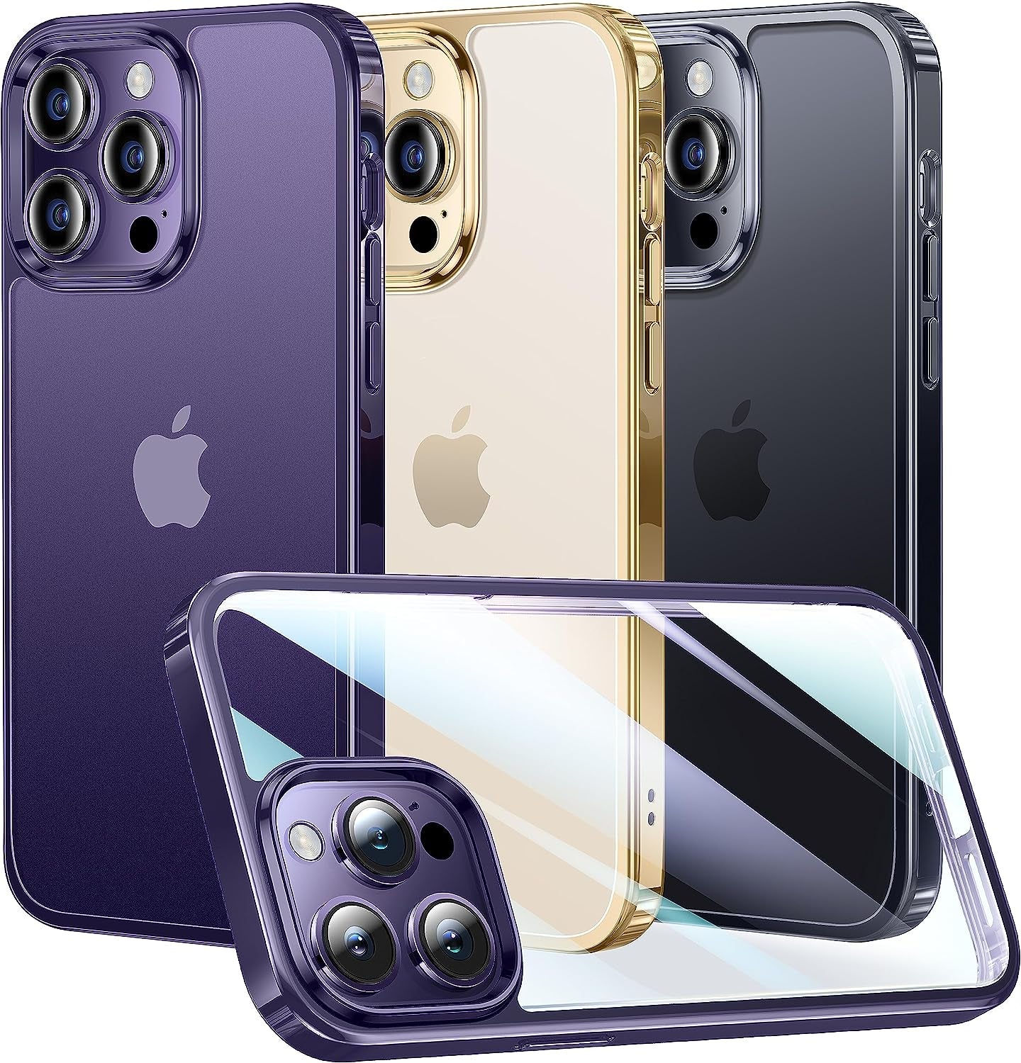 Alphex Official Color Match for Iphone 14 Pro Case, Anti-Fingerprints, 10FT Military Grade Protective, Soft Glossy Bumper Matte Slim Women Men Phone Cover 6.1 Inch, Gold  Alphex   